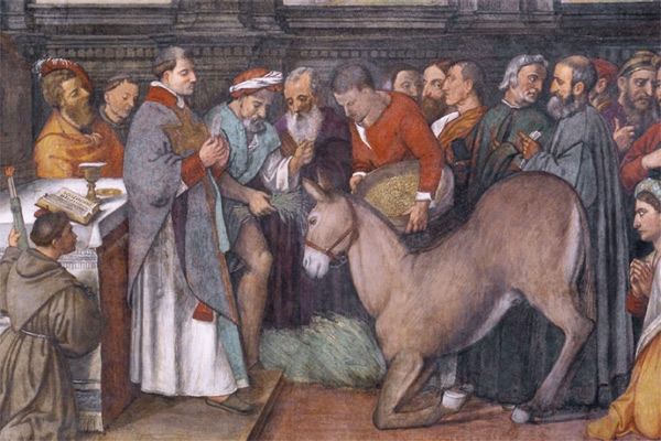 St Antoine de Padoue - Miracle de la mule à genoux devant l'Eucharistie