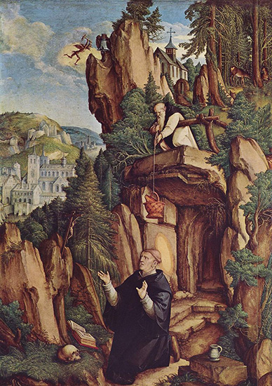 Maître de Meßkirch, Saint Benoît en prière