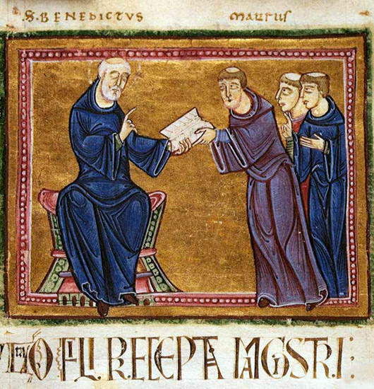 St Benoît délivrant sa Règle aux moines de son Ordre