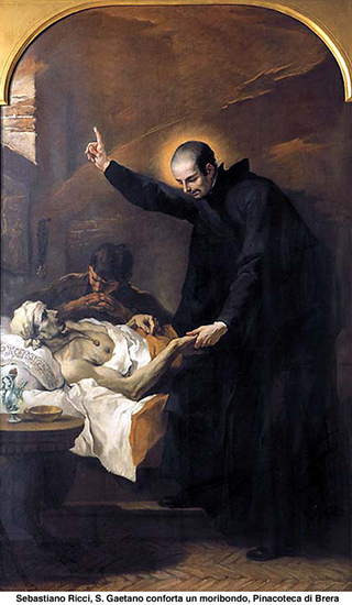 Sebastiano Ricci, St Gaetan réconforte un mourant