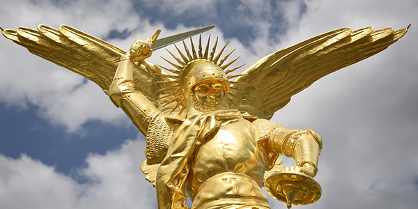 L'Archange Saint Michel, statue d'Emmanuel Fremiet (1824-1910), Mont Saint-Michel