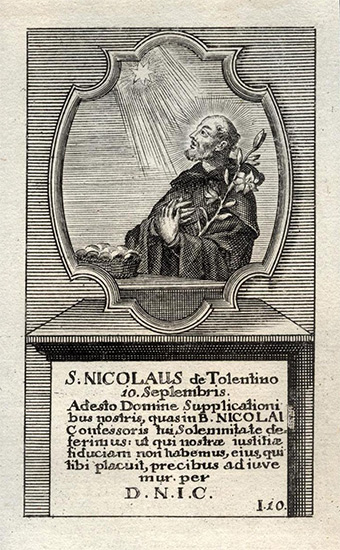 St Nicolas de Tolentino, religieux (augustin)