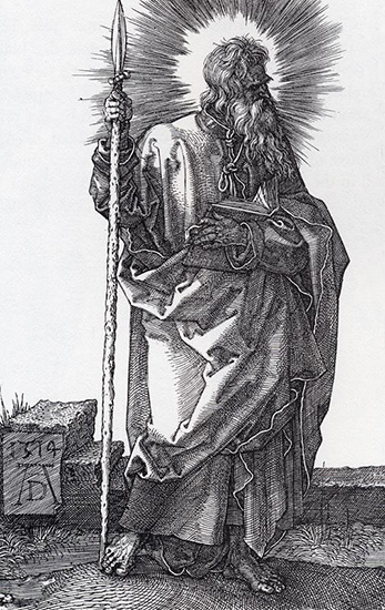 St Thomas, apôtre, par Albrecht Durer