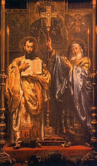 Sts Cyrille, moine, et Méthode, évêque, patrons de l'Europe