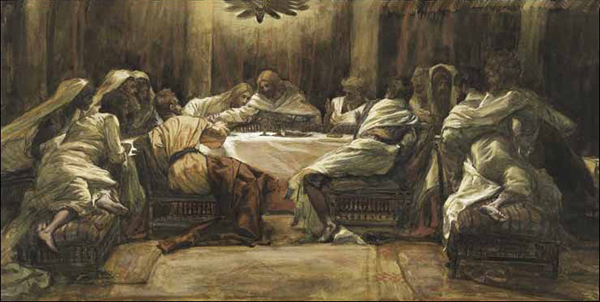 Jacques (James) Tissot (1836-1902), La Cène, Judas met la main dans le plat