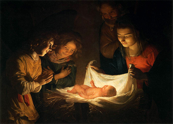Gerrit van Honthorst (1590-1656), Adoration de l'Enfant