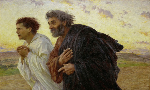 Eugène Burnand, Les Disciples Pierre et Jean courant au sépulcre le matin de la Résurrection