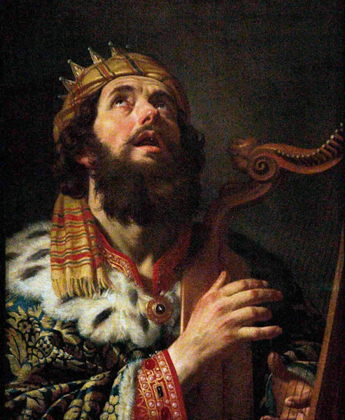 Gerrit van Honthorst (1590-1656), Le Roi David jouant de la Harpe