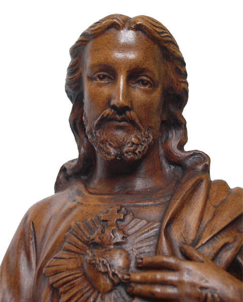 Statuette en bois du Sacré-Coeur - Traditions monastiques, Flavigny-sur-Ozerain