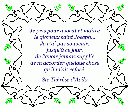Je pris pour avocat et maître le glorieux saint Joseph..., Sainte Thérèse d'Avila